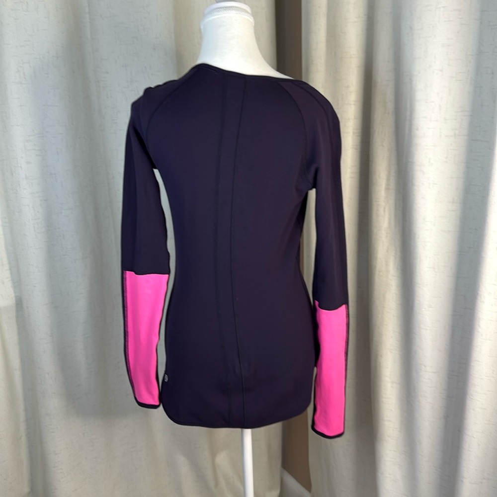 Lululemon Rulu Blue and Pink Women's Long Sleeve Top Size 4 Reversible - Picture 6 of 6